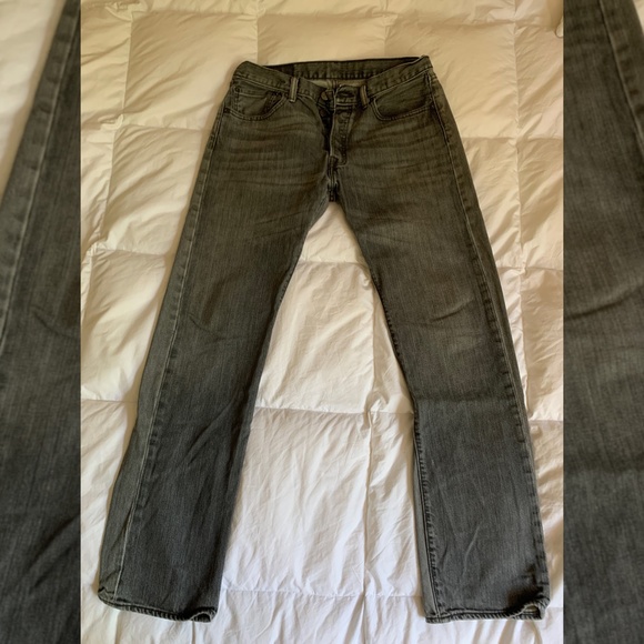 Levi's 501 grey washed denim jeans sz 32x32 - Picture 1 of 3